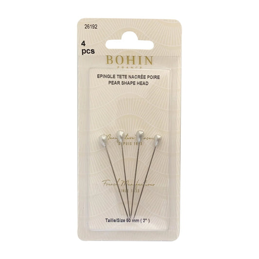 PEARL HEAD PINS - WHT 50mm x4