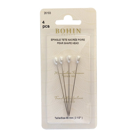 PEARL HEAD PINS - WHT 65mm x4
