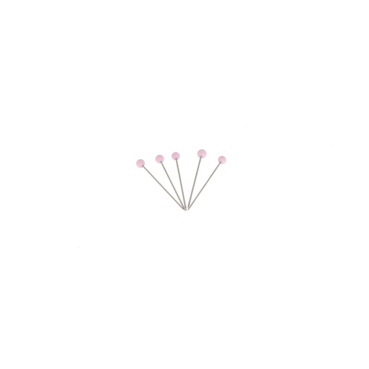 GLASS HEAD PINS - 1 "3/16 - BLISTER80pcs-Baby Pink