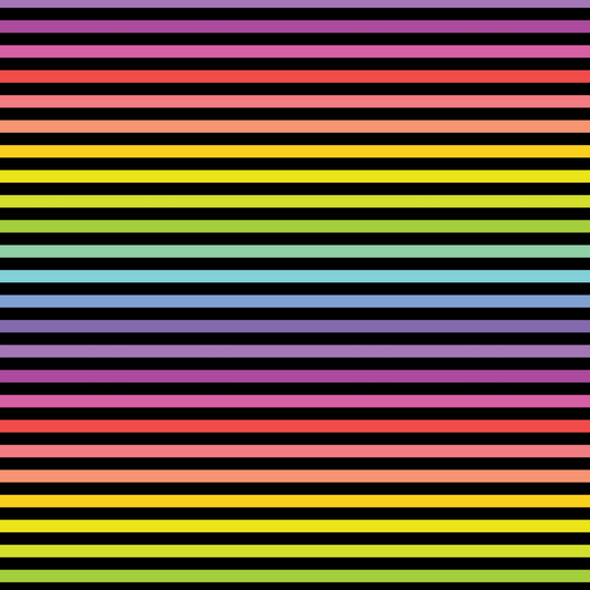 DV3051 FUNDAMENTALS 1/4 STRIPE RAINBOW BLK